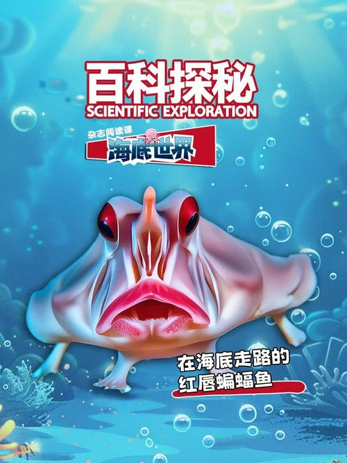 在海底走路的红唇蝙蝠鱼